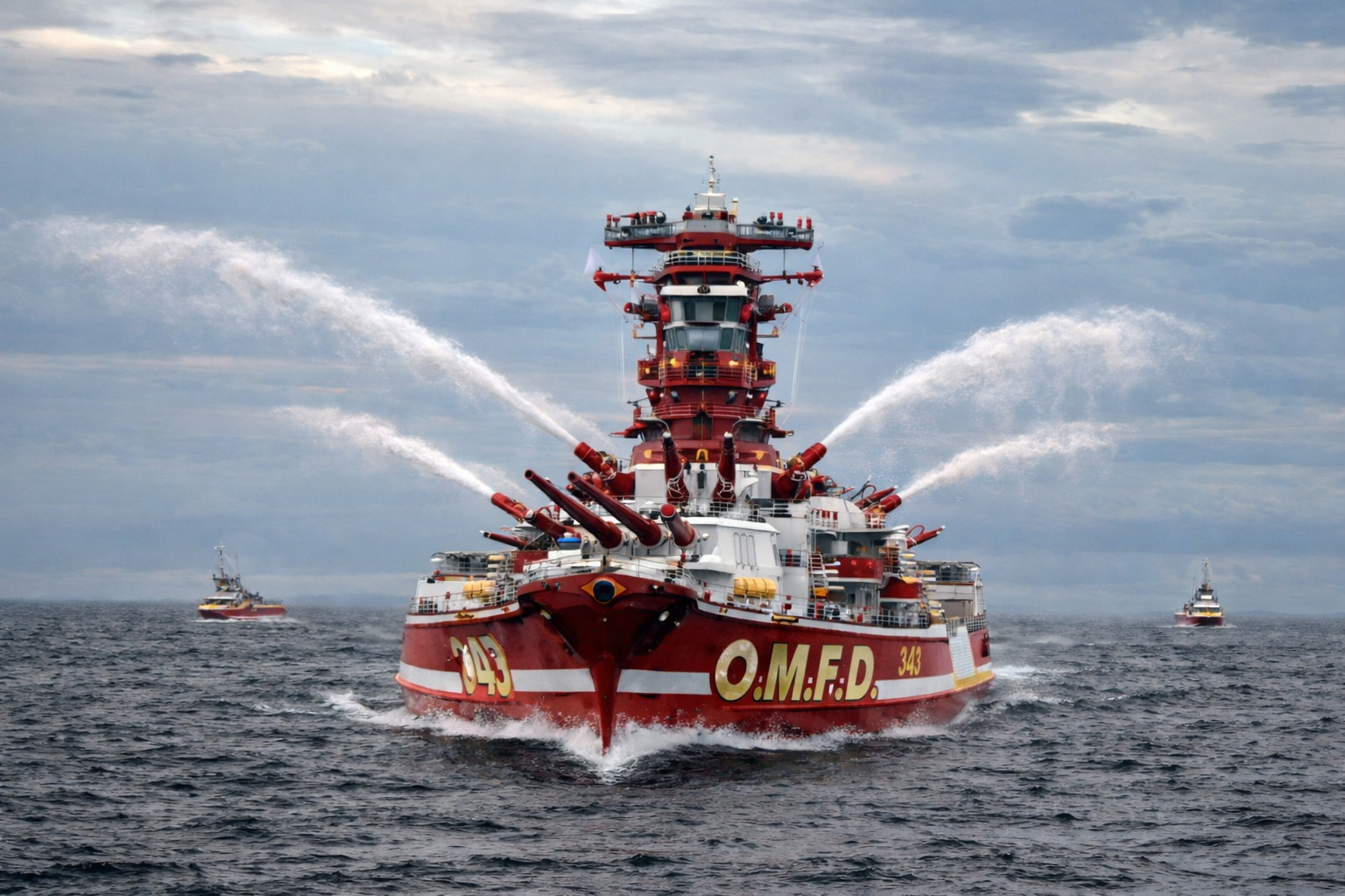 世界最強クラスの大型消防艇イメージ OMFD仕様 放水量重視設計